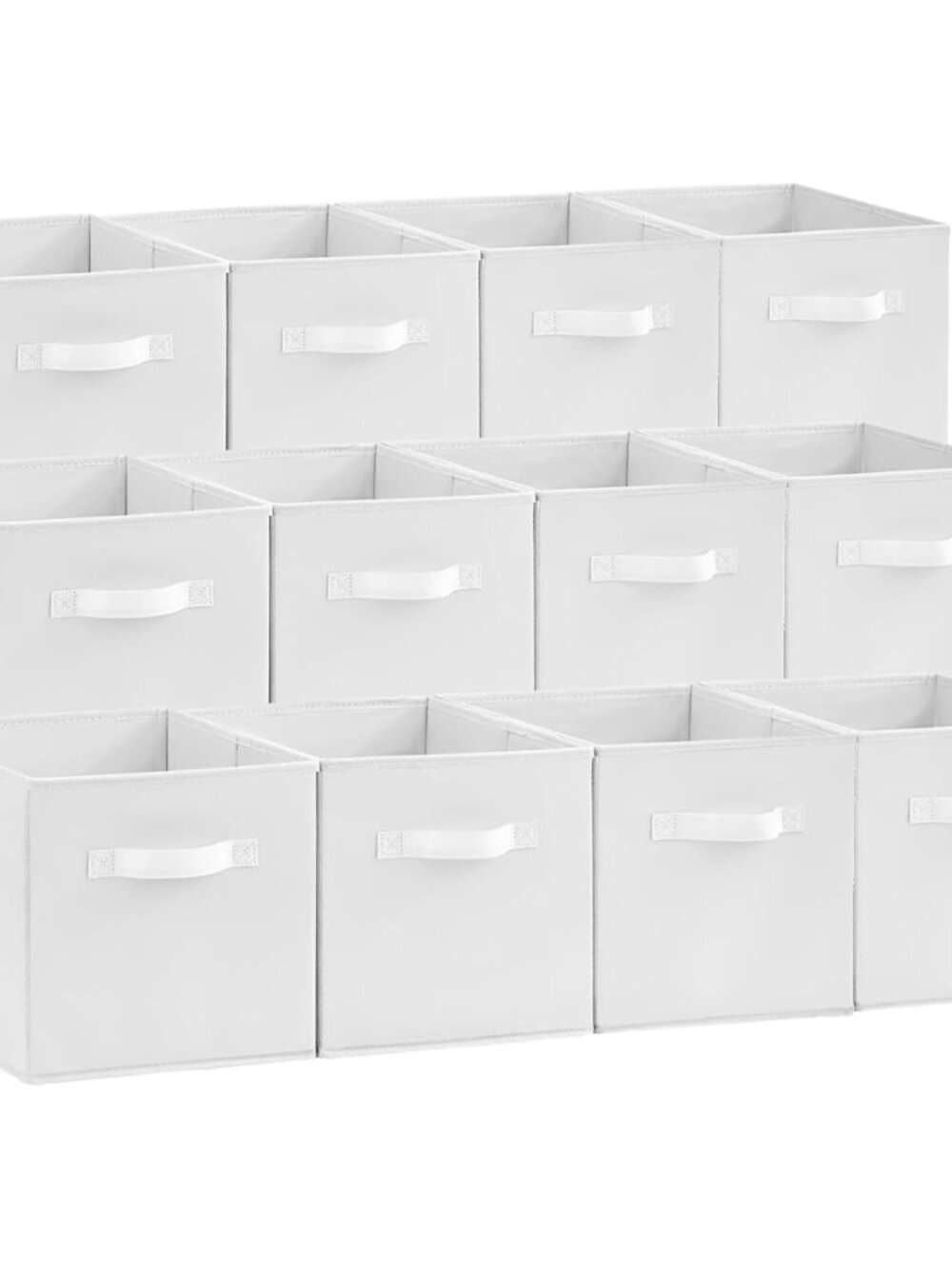 Storage Cubes, 11 Inch Organizer Bins, 18L White, 12 Packs